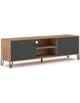 TV stolek Bilbao 183 cm dub Craft Tobacco/grafit