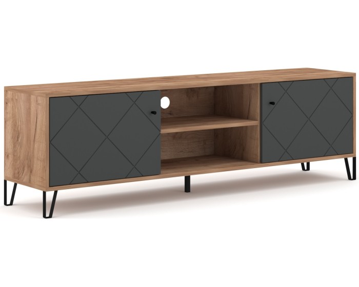 TV stolek Bilbao 183 cm dub Craft Tobacco/grafit
