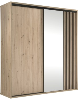 Šatní skříň Moderno C15 se zrcadlem 199 cm dub Artisan/černá