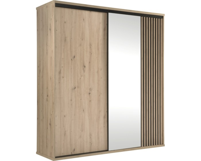 Šatní skříň Moderno C15 se zrcadlem 199 cm dub Artisan/černá