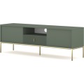 TV stolek Maggiore 154,5 cm zelený/zlatý