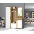 Předsíňová stěna Trio se zrcadlem 145 cm dub Artisan/bílá
