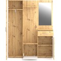 Předsíňová stěna Trio se zrcadlem 145 cm dub Artisan/bílá