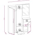 Předsíňová stěna Trio se zrcadlem 145 cm dub Artisan/bílá