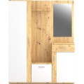 Předsíňová stěna Trio se zrcadlem 145 cm dub Artisan/bílá