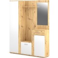 Předsíňová stěna Trio se zrcadlem 145 cm dub Artisan/bílá