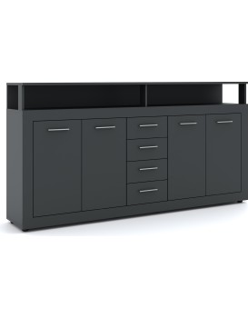 Komoda Luna 190 cm antracit