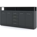 Komoda Luna 190 cm antracit