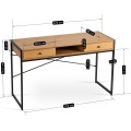 Psací stůl se zásuvami Rex 123 cm dub Craft zlatý/černý