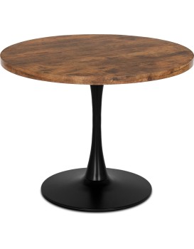 Kulatý jídelní stůl LINO 100 cm dub rustikální/černý