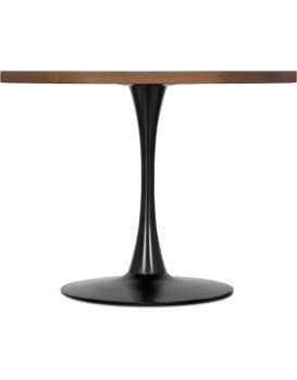 Kulatý jídelní stůl LINO 100 cm ořech/černý