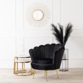 Designové křeslo Angel samet černé/zlaté