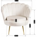 Designové křeslo Angel samet krémové/zlaté