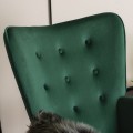 Čalouněné zelené křeslo LOZANO s podnožkou zelené