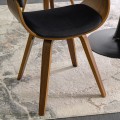 Designová jídelní židle Ohio samet ořech/černá
