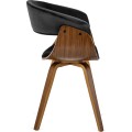 Designová jídelní židle Ohio samet ořech/černá
