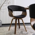 Designová jídelní židle Ohio samet ořech/černá