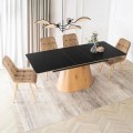 Jídelní rozkládací stůl Lizbona 160/200 cm z masivu černý/dub přírodní
