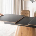 Jídelní rozkládací stůl Lizbona 160/200 cm z masivu černý/dub přírodní