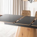 Jídelní rozkládací stůl Lizbona 160/200 cm z masivu černý/dub přírodní