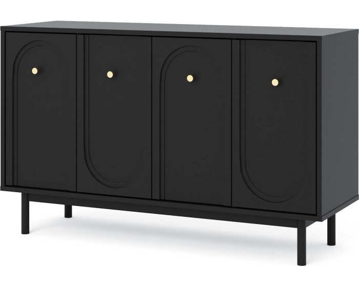 Komoda Mazoma 154 cm černá/zlatá