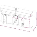 Komoda Luna 190 cm kašmírová