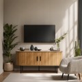 TV stolek Trish 120 cm dub přírodní/černý