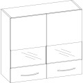 Závěsná kuchyňská skříňka Livia 80 cm prosklená dub sonoma