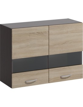 Závěsná kuchyňská skříňka Livia 80 cm prosklená dub sonoma