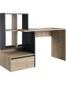 Psací stůl Paco s regálem 145 cm dub artisan/antracit