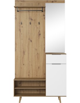 Předsíňová stěna Nordic B 100 cm dub Artisan/bílá