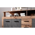 Komoda Luna 190 cm dub Matera tmavý/šedá