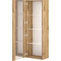 Závěsná vitrína Vivien 40 cm s LED osvětlením dub Wotan
