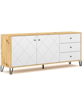 Komoda Bilbao 183 cm dub Artisan/bílá