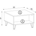 Konferenční stolek Bilbao 60 cm dub artisan/bílý