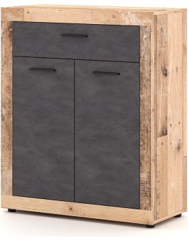 Komoda Luna 89,9 cm dub Matera světlý/šedá
