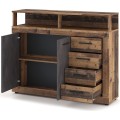 Komoda Luna 119 cm dub Matera tmavý/šedá