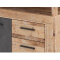 Komoda Luna 119 cm dub Matera světlý/šedá