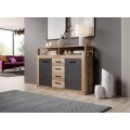 Komoda Luna 119 cm dub Matera světlý/šedá II
