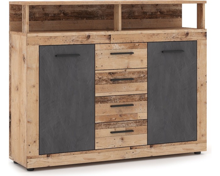 Komoda Luna 119 cm dub Matera světlý/šedá II