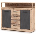Komoda Luna 119 cm dub Matera světlý/šedá II
