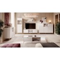 Komoda Diamond s LED osvětlením 153,9 cm bílý lesk