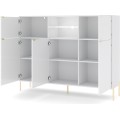 Komoda Diamond s LED osvětlením 153,9 cm bílý lesk
