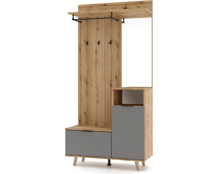 Předsíňová stěna Nordic 100 cm dub Evoke/grafit