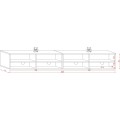 Závěsný TV stolek Derby 200 cm bílý mat/bílý lesk