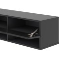 Závěsný TV stolek Derby 280 cm černý mat/černý lesk