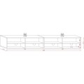 Závěsný TV stolek Derby 280 cm černý mat/černý lesk