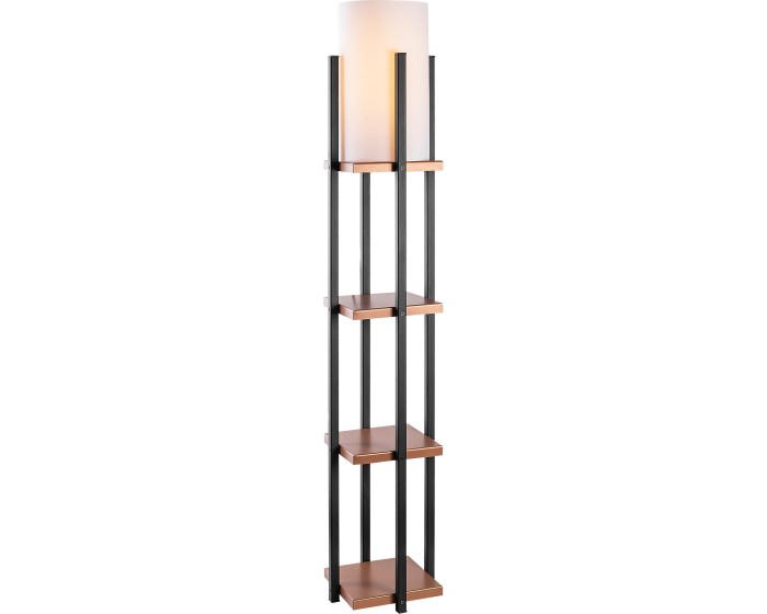 Stojací lampa Nora VI černá mat/měděná