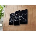 Obrazové nástěnné hodiny Kůň 66x45 cm černo-bílé