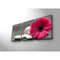 Obrazové nástěnné hodiny Gerbera 96x40 cm vícebarevné